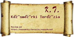 Késmárki Terézia névjegykártya